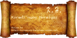 Kormányos Hermiusz névjegykártya